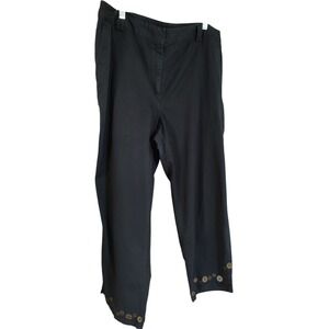 Ruby Rd Capri Pants Womens Size Fourteen Slimming Black Casual Sequin and‎ Bead